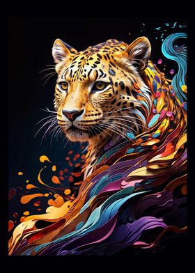 Leopard in Abstract Art