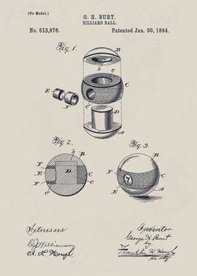 Billiard Ball Patent Illustration