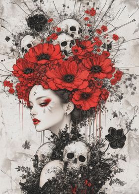 Crown of Poppies and Skulls