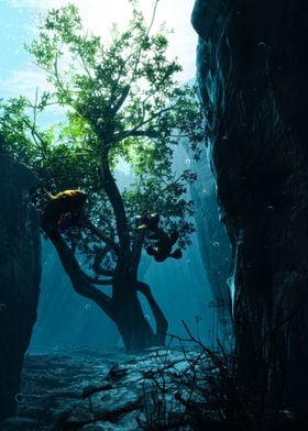 Underwater Tree with Fish