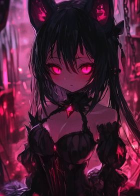 Anime Girl with Red Eyes