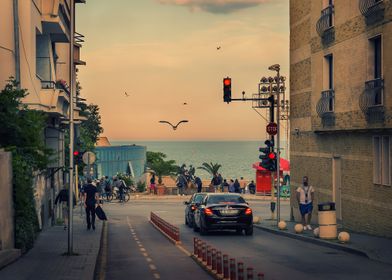 Seafront Street Scene of Varna, Bulgaria