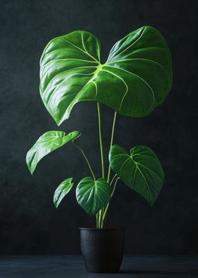 Green Plant in Black Pot