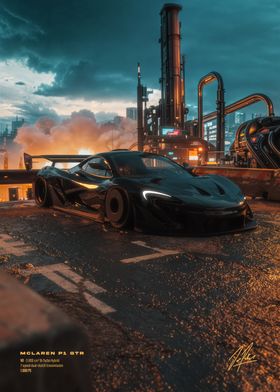 McLaren P1 GTR Cyberpunk Cityscape