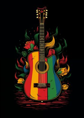 Rainbow Guitar Art