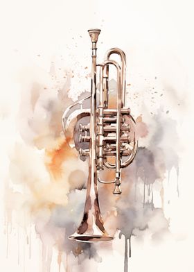 Watercolor Trumpet