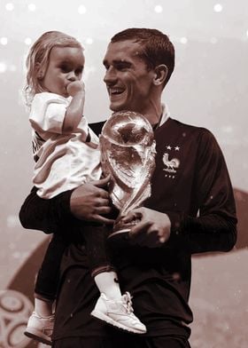 Football Champion with Daughter