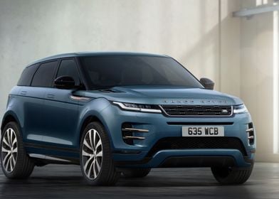 Blue Range Rover Evoque