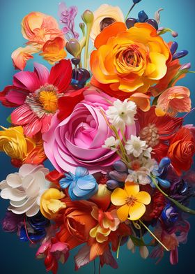 Colorful Paper Flower Bouquet