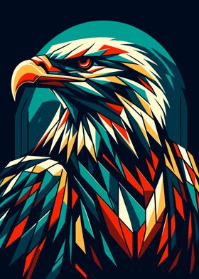 Geometric Eagle Illustration wpap pop art