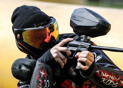 Paintball Player Aiming