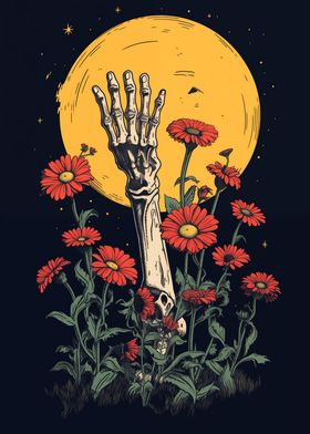 Skeleton Hand Reaching Up