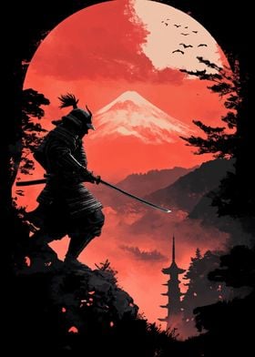 japanese samurai Silhouete