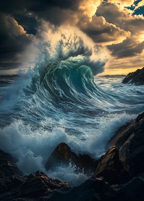 Ocean Wave Crashing