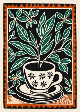 Teacup Plant Illustration