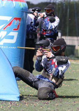 Paintball Player in Action