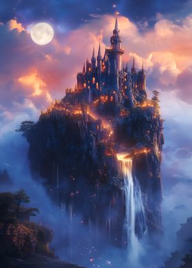 Fantasy Castle on Cliff