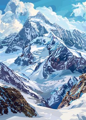 Snowy Mountain Peak