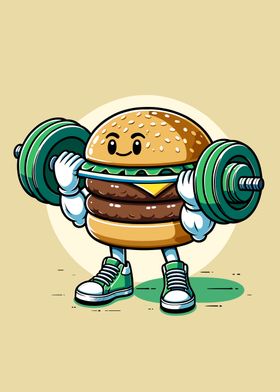 Burger Lifting Weights