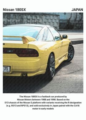 Yellow Nissan 180SX