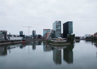 Modern Cityscape with River