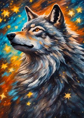 Wolf Star Painting