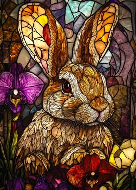 Stained Glass Rabbit