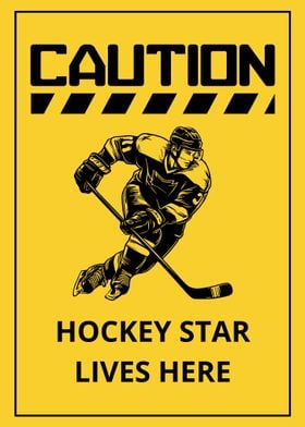 Hockey Star Lives Here Sign