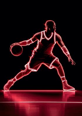 Basketball Player in Neon