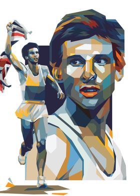 Sebastian Coe in colorful art