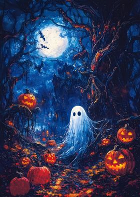 Halloween Ghost in Forest