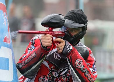 Paintball Player in Action