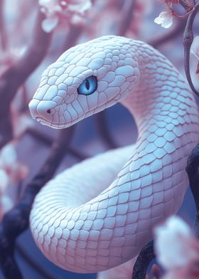 White Snake with Blue Eyes