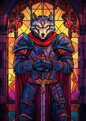 Wolf Knight Stained Glass