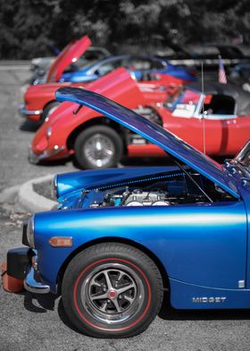 Blue MG Midget Classic Car