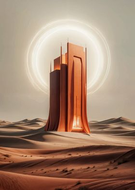 Futuristic Tower in Desert