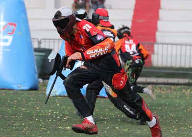 Paintball Player in Action