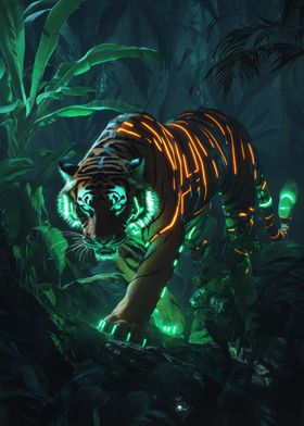 Cybernetic Tiger in Jungle