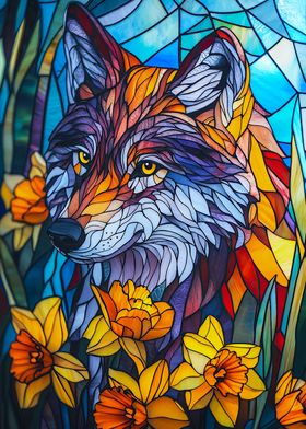 Wolf Stained Glass