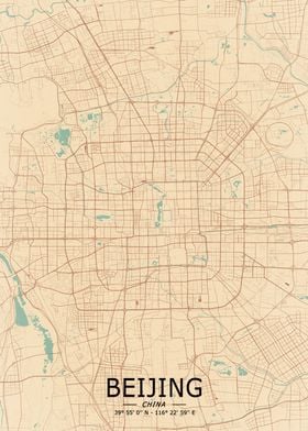 Beijing Vintage Map