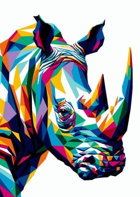 Colorful Rhino Portrait wpap