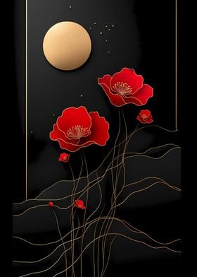 Red Poppies &amp; Moon