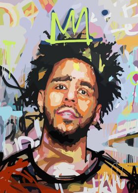 J Cole Graffiti Portrait