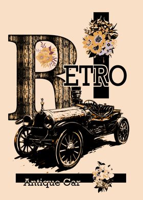 Retro Antique Car Print