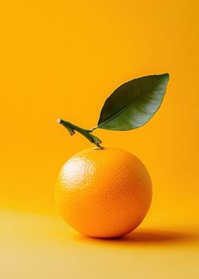 Orange with Leaf