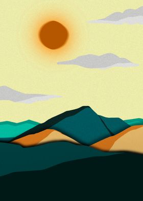 Paper Cut Mountain Landscape