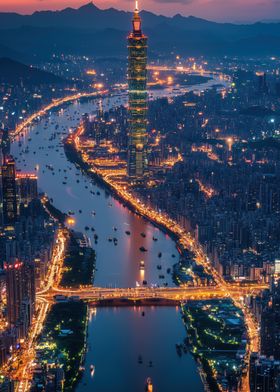 Taipei Skyline at Night