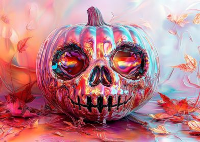 Metallic Halloween Pumpkin 3D