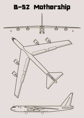 B-52 Mothership Line Drawing