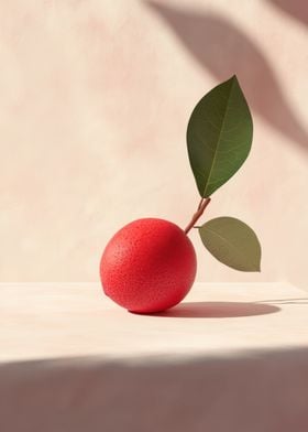 Red Egg with Green Leaves